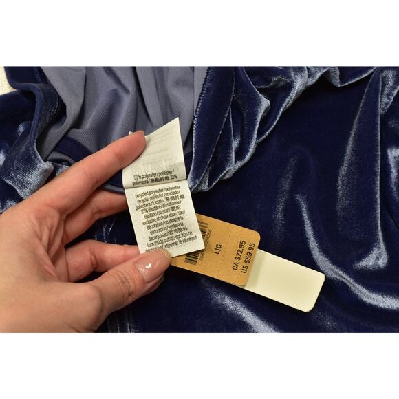 NEW Victoria's Secret PINK Velour Cropped Zip Up Hoodie Navy Blue Rhinestone L - Picture 3 of 8